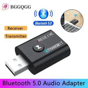 BGGQGG 2 IN1 USB 무선 블루투스 어댑터 5.0 컴퓨터 TV 노트북 스피커 이어폰 어댑터에