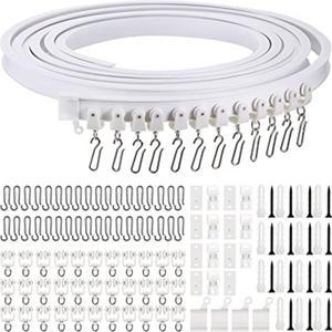 커튼 커튼 레일 흰색 현대 호환 스타일 보이는 트랙 나노 소음기 액세서리 플라스틱 구부릴 수있는