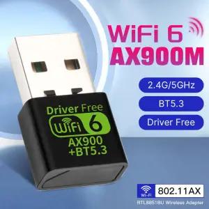 무선 듀얼 밴드 5.3 와이파이 USB 어댑터 안테나 PC 노트북 Win10 11 드라이버용 6 AX900 2.4G 및 5GHz