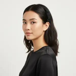 페레가모 여성 바라 보우 스와로브스키 헤어핀 블랙) 341693 488214