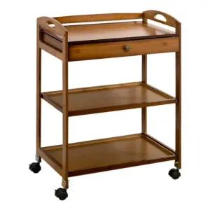 주방 나무 서랍 식당카트 트롤리 서빙카트 3단 식당 이동식 원목 핸드카트