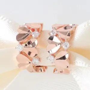 스터드귀걸이 골드필드 핀 큐빅 컷팅 하트 원터치링 귀걸이 14K