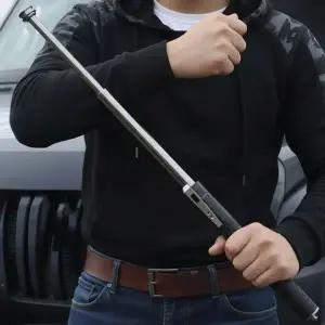 원터치 자동 삼단봉 휴대용 미니 경량 논슬립 안전봉 진압