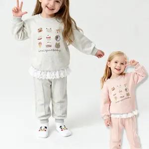 윙크스티커 여아 레이스조거 긴팔 상하복 206012