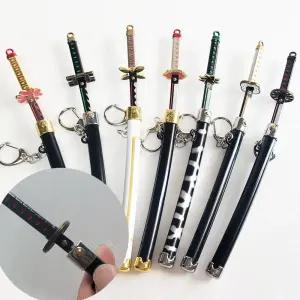버튼 귀칼 키링 모형칼 열쇠고리 가방고리 장난감칼 키홀더 피규어 굿즈 크리스마스선물 가짜칼 칼집칼