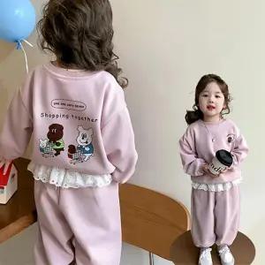 멍멍토끼 여아동 긴팔 조거 상하복 세트 206042