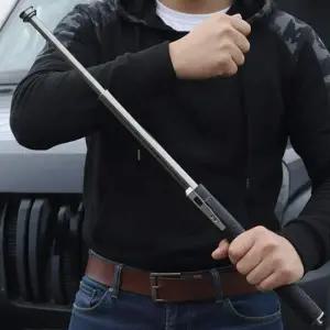 원터치 자동 삼단봉 휴대용 미니 경량 논슬립 안전봉 진압