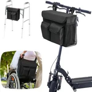 블리텔 전기 스쿠터 가방 모빌리티 바구니 14인치 노트북 포켓과 휠체어 및 자전거용 컵 홀더 2개가 포함된