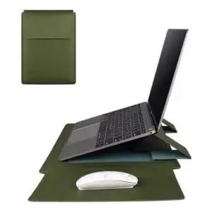 거치대PU케이스 PU가죽 커버 거치대 노트북 파우치 그린 13in(S)