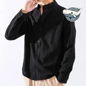 남자오버핏남방 여름용 시원한 린넨 롱셔츠 커플 데일리 룩