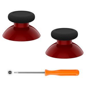 Xbox 코어 무선 컨트롤러용 익스트림레이트 교체 엄지스틱, Series X / S 조이스틱 수리 키트, One Elite용 맞춤형 아날로그 스틱 버튼 - 카민 레드 & 블랙