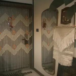 나무 구슬 커튼 주방 중국집 블라인드 복숭아 인테리어