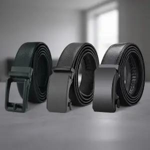 남성 자동 버클 가죽 벨트 캐주얼 결혼식 양복 정장 원터치 소가죽