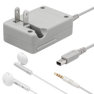 펀터보 3DS 충전기 및 이어버드 키트 - 닌텐도 / XL 2DS XL용 AC 전원 어댑터 충전 케이블