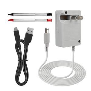 닌텐도 3DS / DSI 2DS 새로운 100-240V 벽 플러그 어댑터와 호환되는 충전 키트, 스타일러스 펜 및 USB 케이블