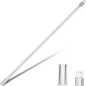 2개의 수직 블라인드 교체 부품 17인치 창문 지팡이 교체용 후크 탈부착 가능한 막대 플라스틱 오프너 커튼