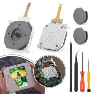 닌텐도 2DS 3DS 컨트롤러 3D 아날로그 센서 모듈용 2팩 조이스틱 교체 XL LL 원 패드 캡 액세서리 부품 및 수리 도구 포함