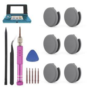 닌텐도 2DS용 6PCS 아날로그 스틱 캡 3DS 3DSXL 3DSLL 엄지스틱용 새로운 수리 도구 포함 2DSLL 액세서리(다크 그레이)