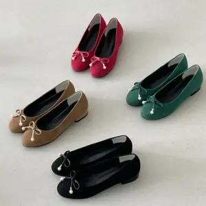 여자 오피스 데일리 편안한 리본 플랫슈즈