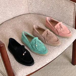 여자 스웨이드 로퍼 봄 데일리 편안한 플랫슈즈