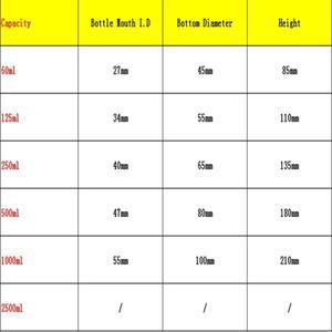 호환 화학 실험 용품  투명 유리 항아리  넓은 마우스 시약병  교육 250  1000ml