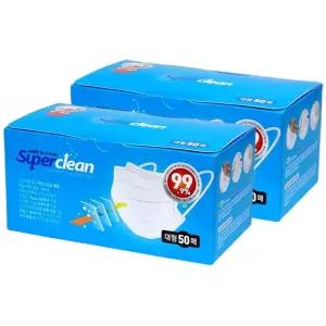 비말차단 티슈형 마스크 대형 50매 2P 덴탈 일회용