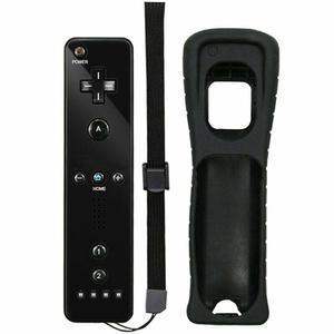 닌텐도 Wii / U, w 실리콘 케이스 & 핸드 스트랩용 무선 리모컨 게임패드 조이스틱 (블랙)