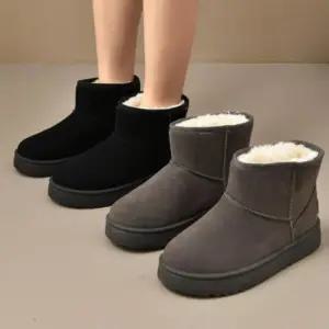 [신상오픈런]여성용 겨울 방한 스웨이드 미들 부츠 퍼 안감 (44092212)
