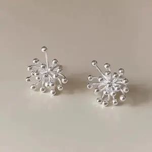 [신상오픈런]여성용 실버 볼 장식 스노우 스파클 귀걸이 (44092194)