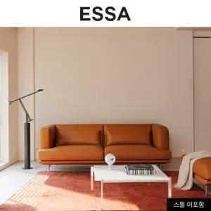 코르티나 3인 베티버 천연 면피 소가죽 소파+막대쿠션2개