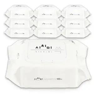 한스웰 시치미 쓱 데일리 물티슈 캡형 100매, 10팩