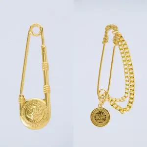 V19.69 ITALIA 골드체인 브로치 2종