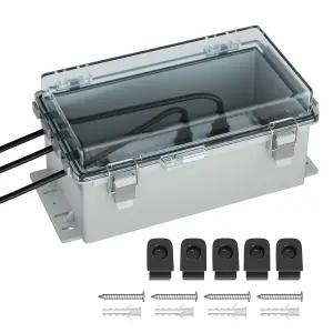 외부 방수용 Joinfworld 9x5x4.3 야외 연장 코드 커버 전기 박스 콘센트 플러그 전원 스트립 조명 펌프