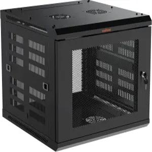 에코기어 9U 네트워크 랙 - 밀폐형 벽걸이 키트에는 1U 선반 2개 사전 장착 팬 잠금식 도어 및 하드웨어가