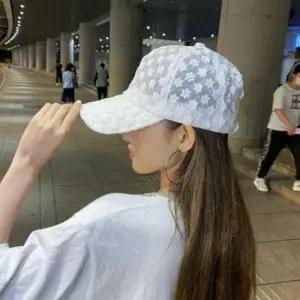 [패션] 여성 플라워 패턴 시스루 캡모자 여름 망사 통기성 메쉬 볼캡 야구모자