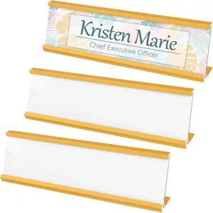 프라멘디노 3팩 승화 금속 사무실 이름판 책상 접시용 빈칸 알루미늄 금명판 홀더 비즈니스용