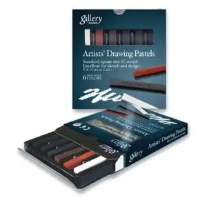 드로잉 파스텔 6색 갤러리 드로잉 스케치 크로키 디자인 고급 미술
