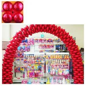 해피파티 개업행사 은박풍선 가랜드 (레드 50장) 아치용 폴대 물통