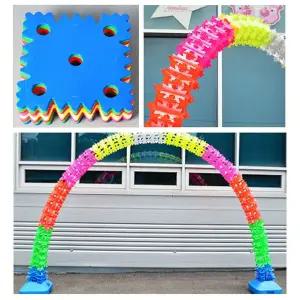 해피파티 개업행사 키니 가랜드 (레인보우 혼합) 아치용 폴대 물통