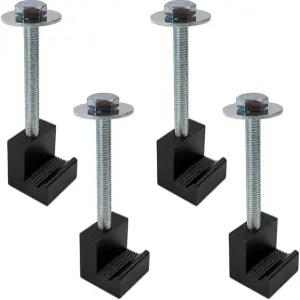 트럭 공구 상자 장착 키트 알루미늄 합금 J 후크 픽업 범용 핏 타이 다운 크로스오버 나사 및 와셔(블랙