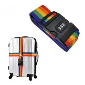 여행용 십자형 캐리어 스트랩 고정 벨트 커버 레인보우 잠금