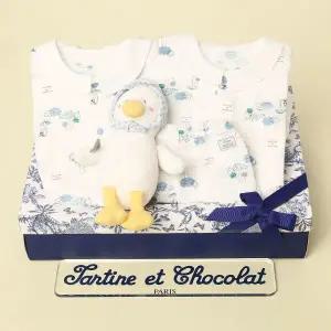 [롯데백화점]타티네쇼콜라 포레우주+상하복+도기애착인형세트(출산50일백일선물세트)TNPMQX032W-179