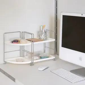 2단 미니 책상정리 모듈 정리선반 화장품 수납정리대