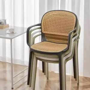 플라스틱 라탄 의자 식당용 행사용 팔걸이