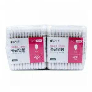 TBZ BTM 사각 원터치 둥근면봉 200개입 6통