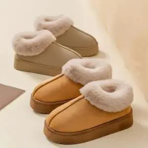 [신상오픈런]여성 절개 디자인 포인트 기모 안감 퍼 슬리퍼 (44092293)