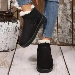 [신상오픈런]여성용 신축성 밴딩 기모 안감 스웨이드 부츠 (44092209)