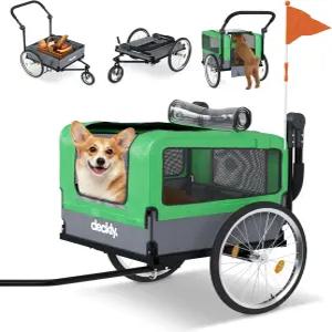 데클리 4in1 반려견 자전거 트레일러 - 최대 88파운드 무게의 부착 부드러운 롤링 휠 유모차 반려견용