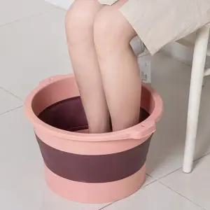 전자파없는 간편 접이식  홈스파 폴딩족욕기 핑크 가정용