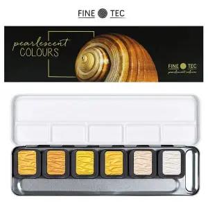 6색 포함 팔레트 수채물감 펄 F0601